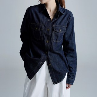 Cotton Closet 女性用休閒寬鬆版牛仔襯衫 丹寧襯衫