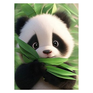 데이소이 해피 판다 DIY 보석십자수 30 x 40 cm, 07 풀잎판다, 1개