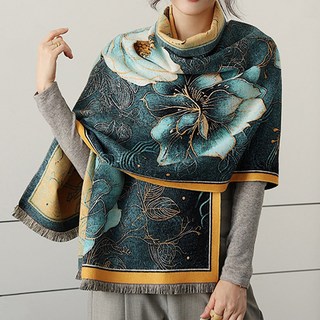 ATTERLIC 華麗花卉喀什米爾大披肩圍巾禮盒組 14667