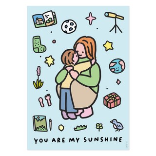 ZERO PER ZERO 擁抱淺藍陽光 A3海報, 無框