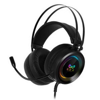 녹스게이밍기어 가상 7.1채널 RGB 게이밍 헤드셋, NX-502, 블랙