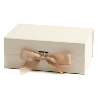 Joinmade 禮物包裝緞帶禮物盒 2號, 米色, 1個