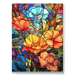 데이소이 플라워 유리화 DIY 보석십자수 20 x 30 cm, 04 양귀비, 1개