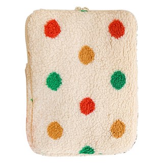 Winnie's 圓點毛皮平板電腦保護套, 1個, 象牙白(WZFLP133-I11)