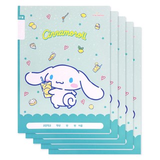 핑크망고 산리오 무제 17줄 넓은칸 초등노트, 시나모롤, 5개