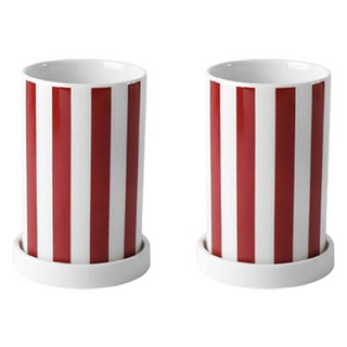 쥬뗌므 수저통 2구 + 받침대 세트, 레드, 1세트