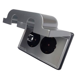 Boedam 防水插座 2孔 橫式 銀色, 1個