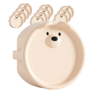 WONDER PAPA 可愛小熊插座安全蓋, 12個, 米奶油色