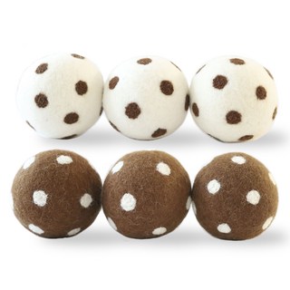 尼泊爾製造紐西蘭羊毛烘衣球 7cm 50g 6顆組, 巧克力叮叮，巧克力叮叮，巧克力叮叮，巧克力，巧克力，巧克力, 1組