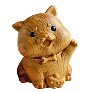 홈플로우 귀염뽀짝 큐트 십이간지 12지 동물 원목 조각상, 개