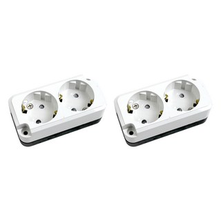 接地外露螺絲型2孔插座, 2個