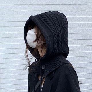 DeepTalk 麻花針織披肩巴拉克拉瓦保暖頭套 DT0215
