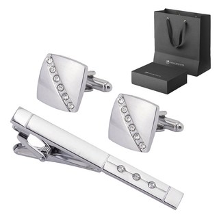 Paperments 珠寶方形領帶夾袖扣禮品組 + 提袋 23471