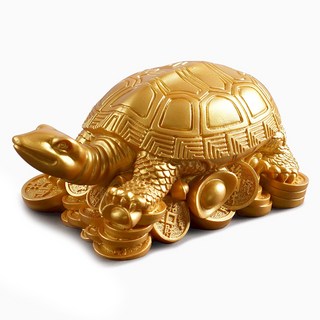Morningscent 招財 財運 致富 幸運 風水擺飾 長壽黃金龜, 混合色