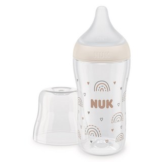 NUK Perfect Match 奶瓶 + M號奶嘴套組, 彩虹, 260ml, 1套