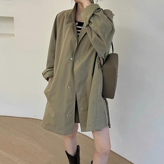 女款立領寬鬆風衣夾克