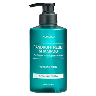 KUNDAL 昆黛爾 全效去屑洗髮露 蘋果綠茶香, 500ml, 1瓶