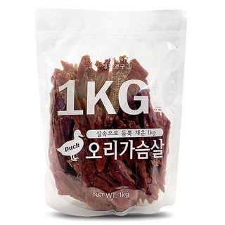 댕냥이생활연구소 강아지 듬뿍 대용량 간식, 오리가슴살, 1kg, 1개