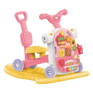 하늘썬별 5 in 1 과일 걸음마 붕붕카 러닝테이블 푸쉬카 흔들말 heanhe0813, 핑크, 1개