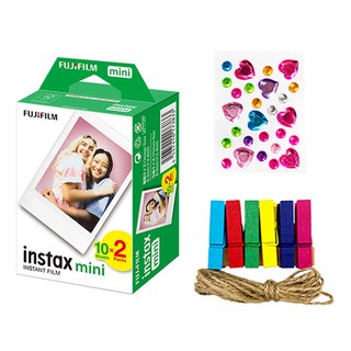 FUJIFILM 富士 instax 馬上看 mini 底片 60張 + 寶石貼紙 + 彩色木夾 + 麻繩, 單一商品, 1組