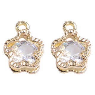 마다꾸미 크리스탈 목걸이 팬던트 목걸이 우정 팔찌 만들기, 01 플라워 골드, 2개