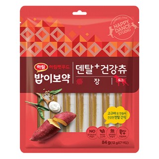 하림펫푸드밥이보약 강아지 덴탈플러스 건강츄 장 7p, 84g, 1개, 고구마맛