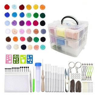 MaDaKkuMi 羊毛36色+工具+初學者收納盒套裝, 1套, 混合色
