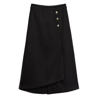 MIXXO 金色鈕扣不對稱喇叭裙