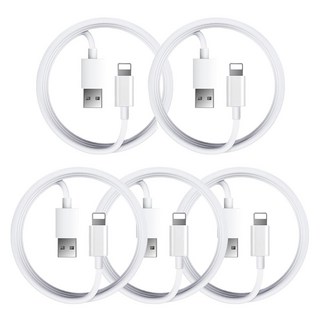 모조리 아이폰 고속 충전 케이블, 화이트, 5개, 1.2m