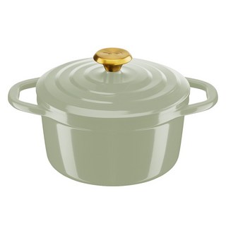 Tefal 特福 IH電磁爐適用Air雙耳鑄鐵鍋, 20cm, 淡綠色, 1個
