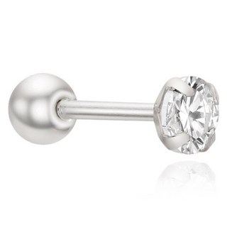 OST 女式一側 925 銀色基本白石穿孔 3 mm