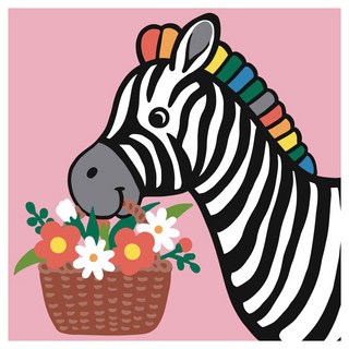 모모픽스페인팅 DIY 유화그리기 25 x 25 cm, 꽃바구니 얼룩말(B20), 1개