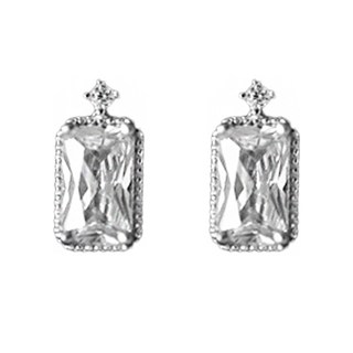 Enclair 女性用鋯石鑽石925純銀祖母綠切割羅德尼耳環