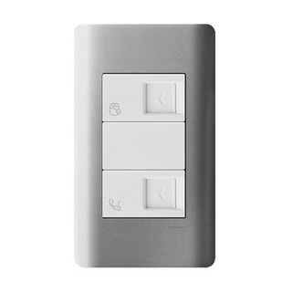 Schneider Electric 施耐德電機 ZENcelo系列 埋入式資訊網路/電話插座 銀, 1個