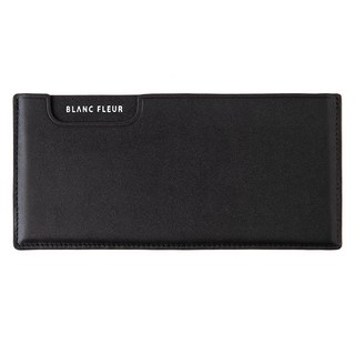 BLANC FLEUR 男女通用牛皮簡約Logo圓角零錢夾纖薄長夾