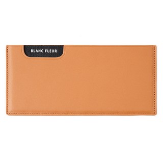 BLANC FLEUR 男女通用牛皮簡約Logo圓角零錢夾纖薄長夾