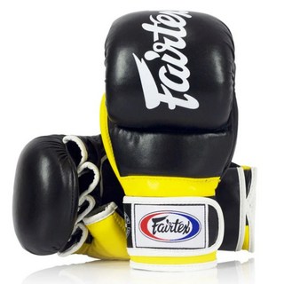 Fairtex 超級對打MMA拳套 雙手組 FGV18, 1套, 黑色 + 黃色