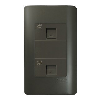 Schneider Electric 施耐德電機 ZENcelo系列 埋入式資訊網路/電話插座 鐵灰色, 1個