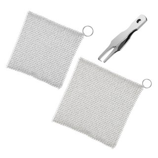 MONACO OLIVE 316L 優質不鏽鋼環形鋼絲絨 10cm + 鋼絲絨 15cm + 開環器套組, 銀色, 1套