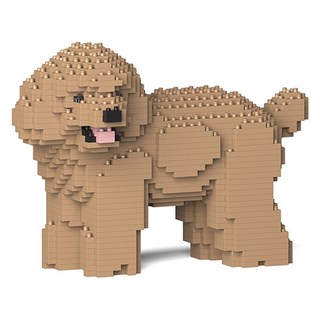 JEKCA 回頭看的玩具貴賓犬積木 S, 金色, 1個