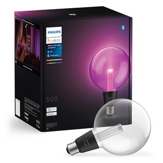 PHILIPS 飛利浦 hue 白色與彩色情境光 Lightguide 大球型 E26 智慧燈泡 G125, 晝光色, 1個