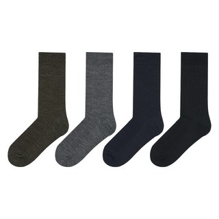 STUDIO SOCKSTOP 男士優質美利奴羊毛羅紋圓襪 4 件套