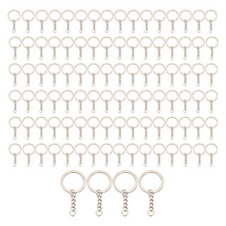 코히모 DIY 부자재 키링 연결 고링 체인줄 25 x 54 mm 4W307, 실버, 100개