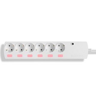 RAMAX 智慧型6孔延長線 RPG-760, 白色, 1個, 2m