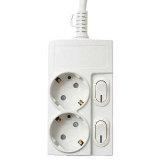 Boedam 獨立開關2孔延長線, 5m, 白色, 1個