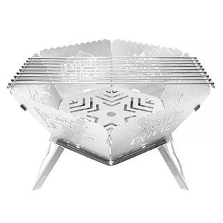 KOA 캠프 버닝 육각 감성 캠핑 불멍 숯불 화로대 세트, 1세트