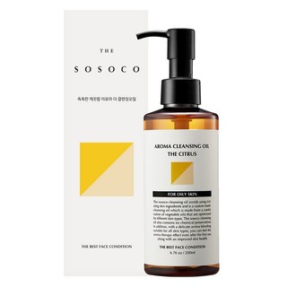 Sosoco 毛孔護理柑橘香氛卸妝油 油性肌膚適用, 1瓶, 200ml
