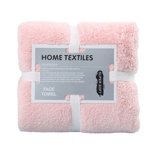 Xiao Xin 超細纖維珊瑚絨極速吸水快乾浴巾/毛巾2件組，70*140cm浴巾+35*75cm毛巾, 淺粉色, 1組