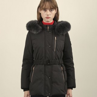 Olivia Lauren 女款毛領連帽收腰中長版鴨絨外套 VVCKD4WA371