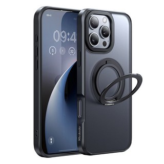 Mcdodo 麥多多 MagSafe 磁吸環支架手機殼, 霧面黑